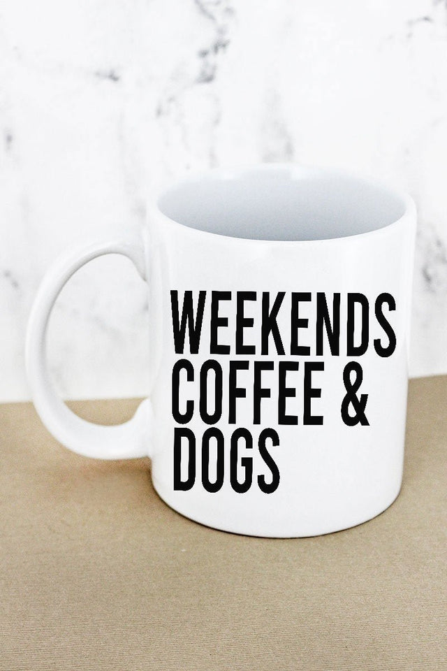 Weekends Coffee Dogs White Mug - Wholesale Accessory Market