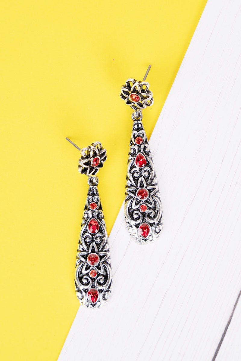 Paparazzi Earrings - Paparazzi Modern Monte Carlo Red Earrings | CarasShop