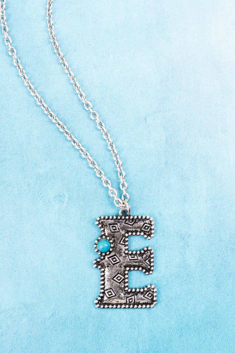 Silvertone Western Flair 'H' Initial Necklace | Wholesale Accessory Market