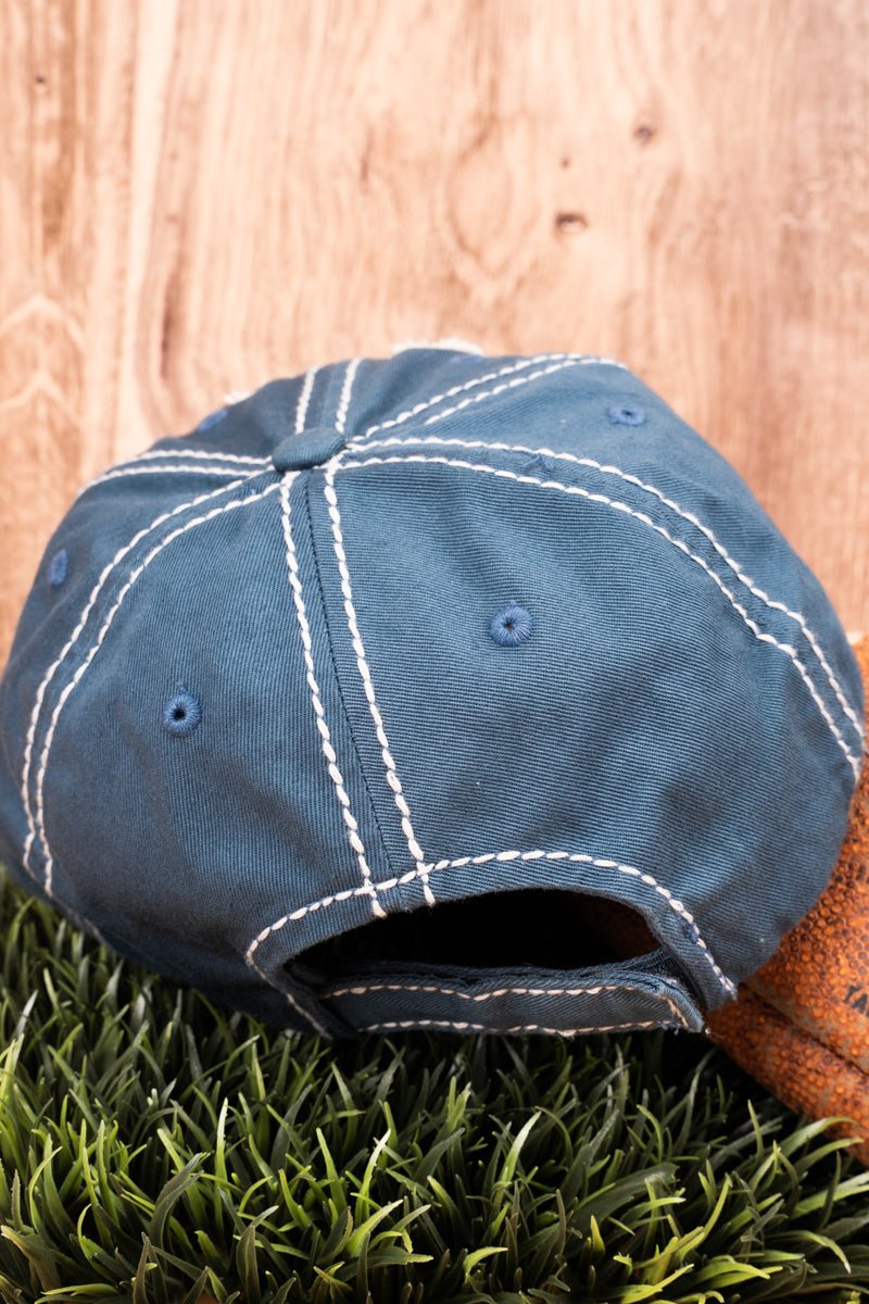 Distressed Blue 'Football Love' Cap - Wholesale Accessory Market