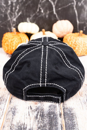 Distressed Black 'Trick Or Treat' Cap - Wholesale Accessory Market