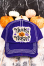 Distressed Purple 'Trick Or Treat' Cap - Wholesale Accessory Market