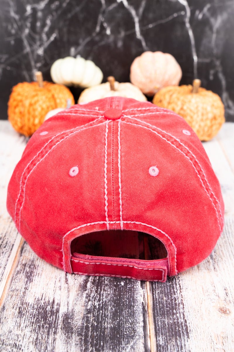 Distressed Salmon 'Spooky Vibes' Cap - Wholesale Accessory Market