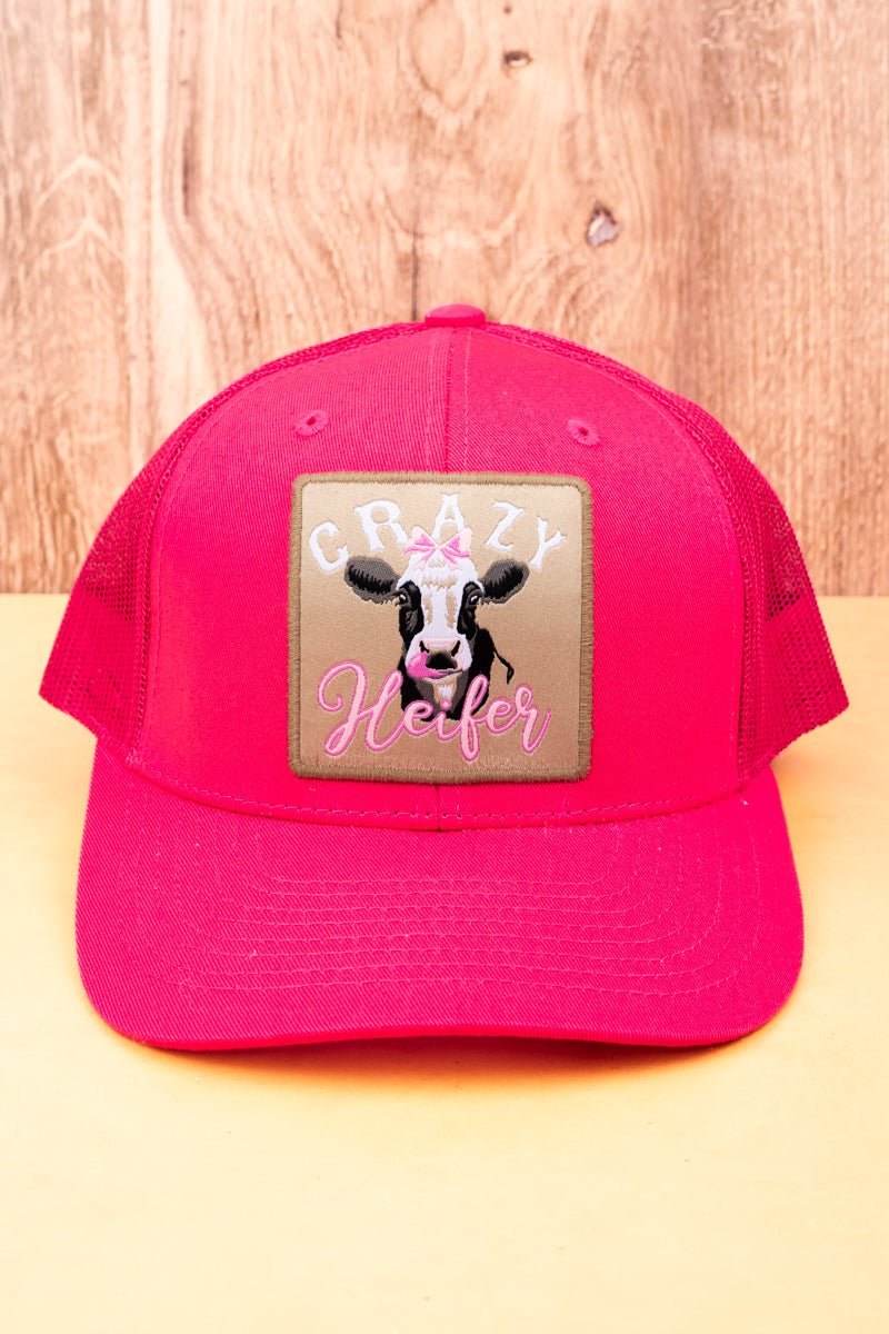 Hot Pink 'Crazy Heifer' Mesh Cap - Wholesale Accessory Market