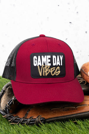 Crimson and Black 'Game Day Vibes' Mesh Cap - Wholesale Accessory Market