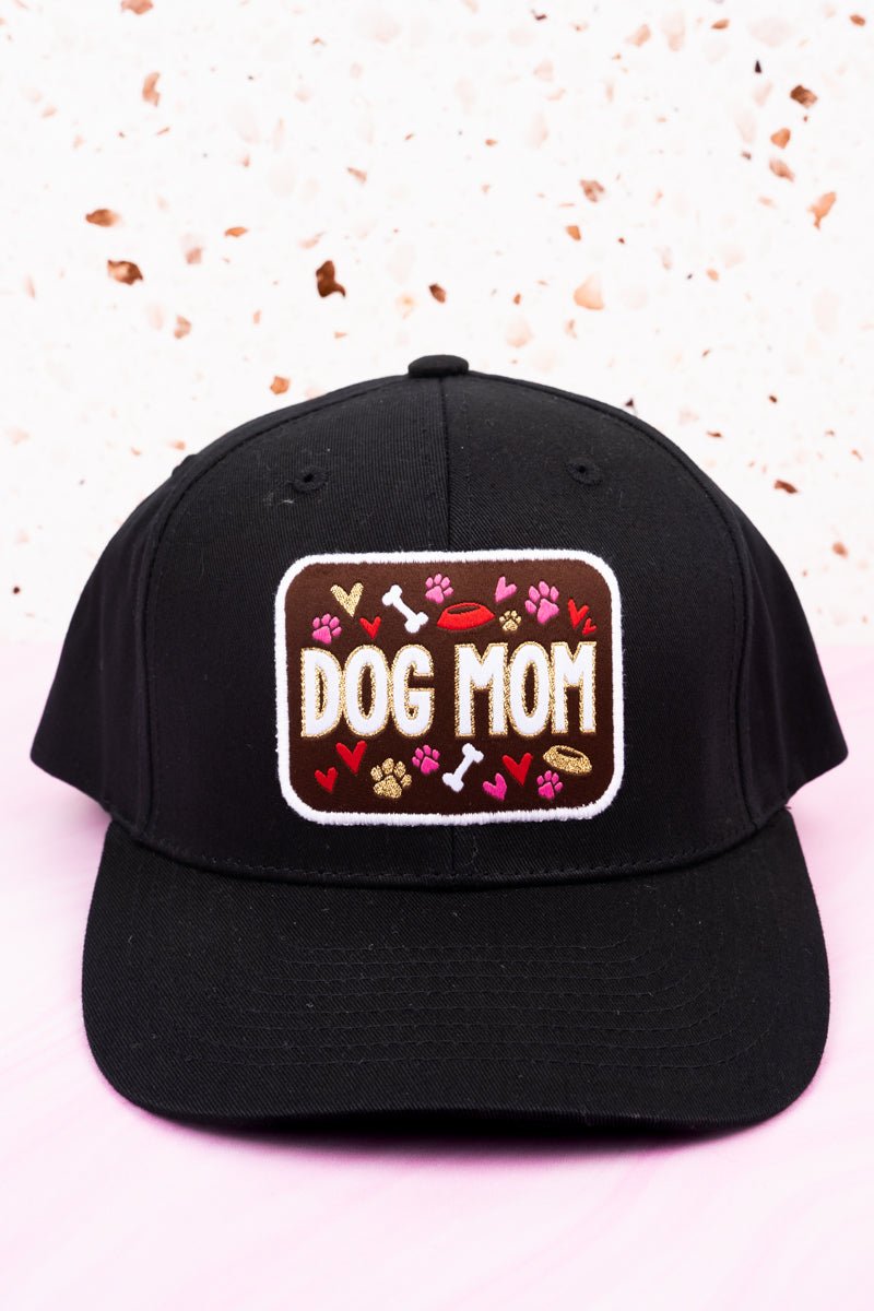 Black 'Dog Mom' Snapback Cap - Wholesale Accessory Market