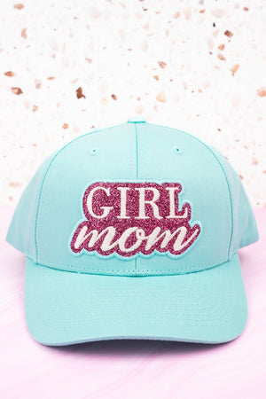 Mint Blue Glitter 'Girl Mom' Snapback Cap - Wholesale Accessory Market