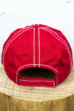 Distressed Red 'Tis The Season To Get Tipsy!' Cap - Wholesale Accessory Market