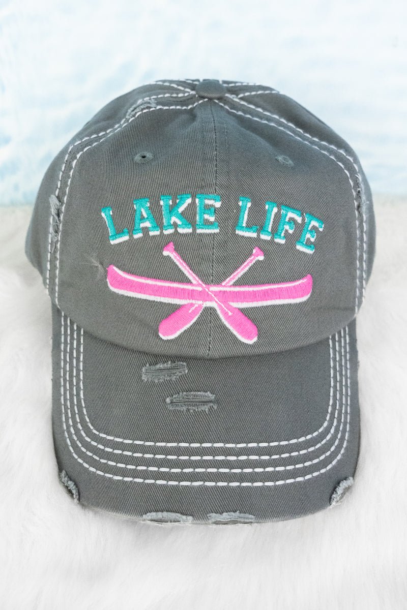 Distressed Steel Gray 'Lake Life' Cap - Wholesale Accessory Market