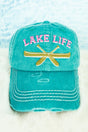 Distressed Turquoise 'Lake Life' Cap - Wholesale Accessory Market