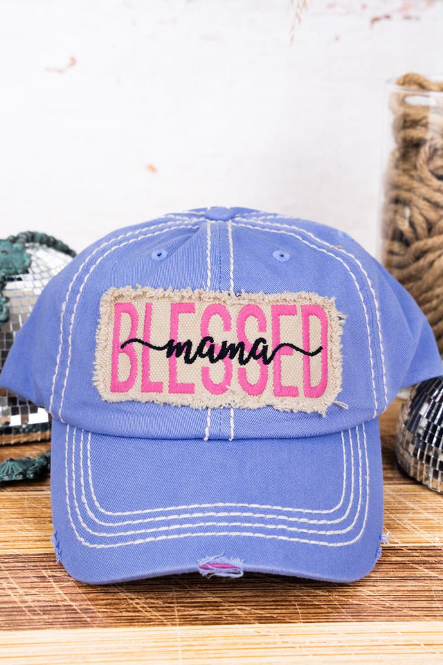 Distressed Iris 'Blessed Mama' Cap - Wholesale Accessory Market