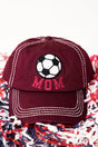 Distressed Maroon 'Soccer Mom' Cap - Wholesale Accessory Market