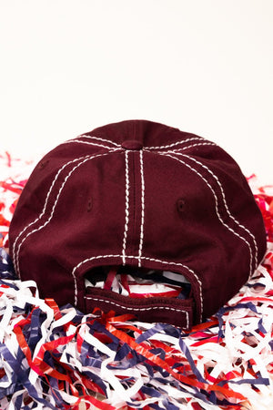 Distressed Maroon 'Soccer Mom' Cap - Wholesale Accessory Market