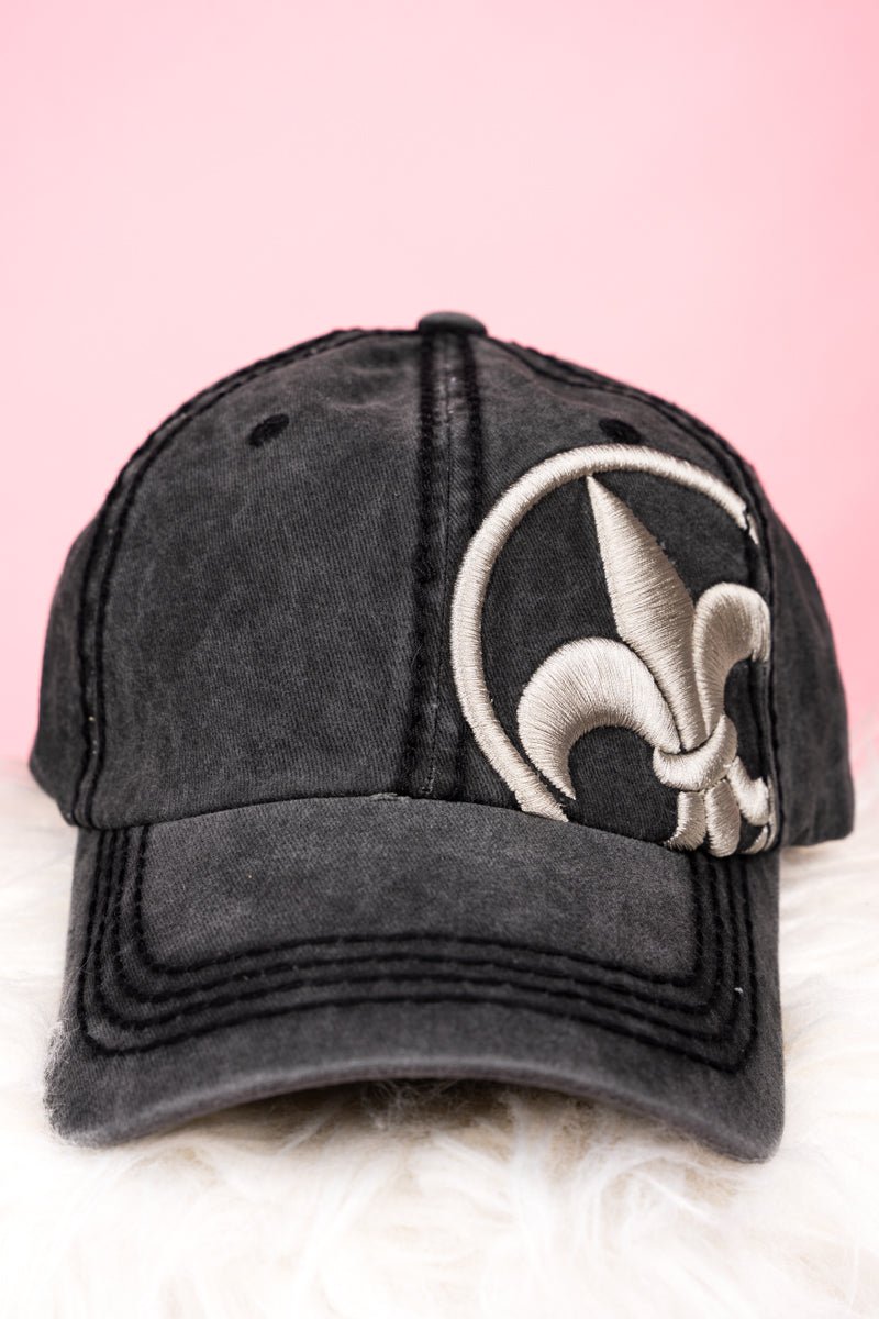 Black with Fleur de Lis Cap - Wholesale Accessory Market