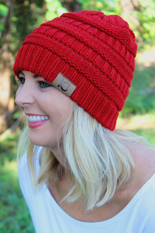 Campfire Cozy Beanie, Red - Wholesale Accessory Market