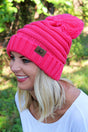 Snowball Fight Pom Pom Beanie, Pink - Wholesale Accessory Market