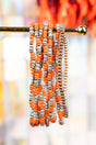 Our Team Gray and Orange Seed Bead Bracelet Set - Wholesale Accessory Market