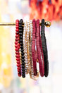 Own The Game Wine and Black Beaded Bracelet Set - Wholesale Accessory Market