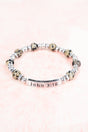 Celia Dalmation Jasper Silvertone 'John 3:16' Beaded Bracelet Set - Wholesale Accessory Market