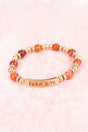 Celia Orange Goldtone 'John 3:16' Beaded Bracelet Set - Wholesale Accessory Market