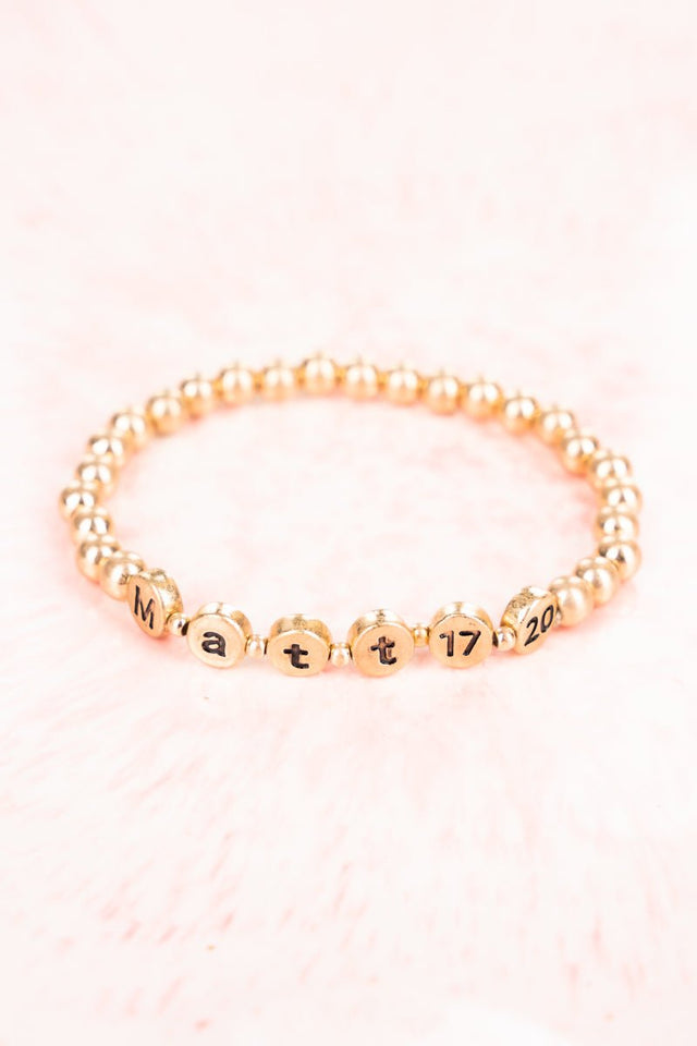 Ava Goldtone 'Matt 17:20' Beaded Bracelet Set - Wholesale Accessory Market