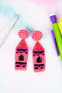 Pink Crayon Seed Bead Earrings - Wholesale Accessory Market