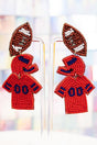 Blue and Red Gameday Ready Seed Bead Earrings - Wholesale Accessory Market