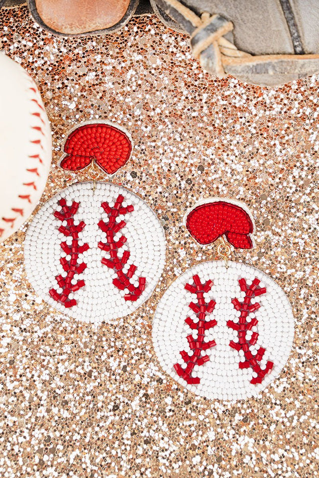 Red Play Ball Seed Bead Earrings - Wholesale Accessory Market