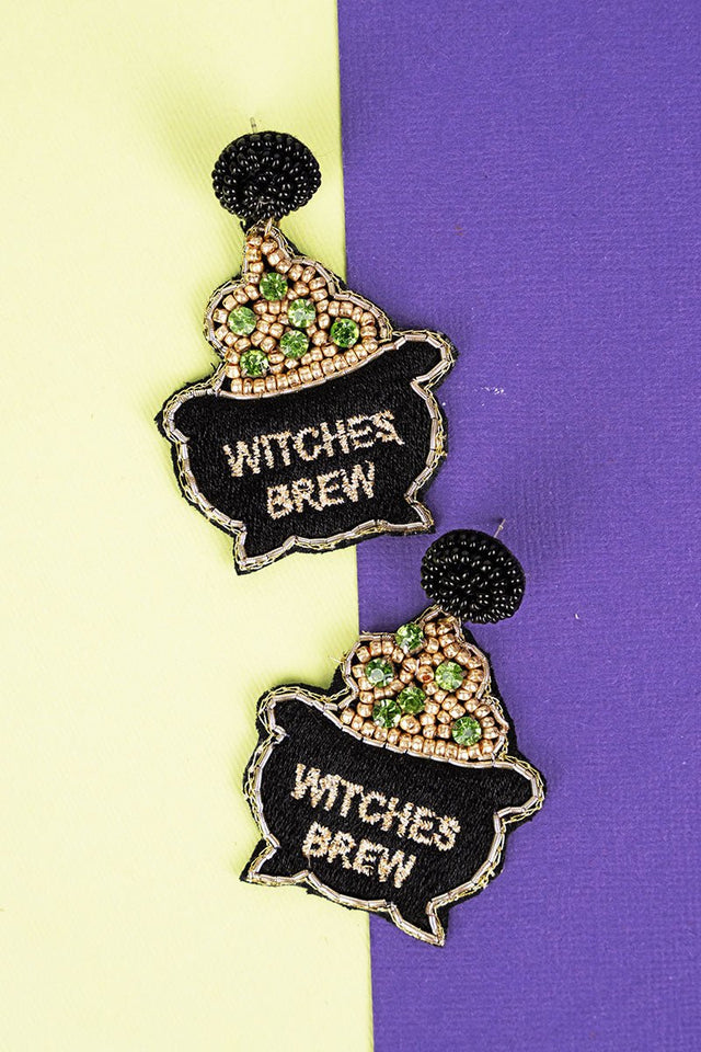 Witches Brew Black Seed Bead Earrings - Wholesale Accessory Market