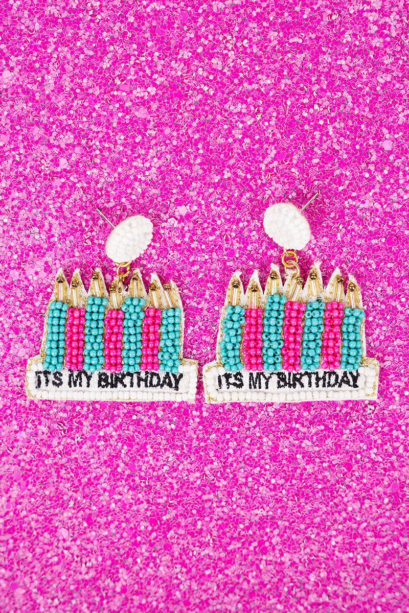 It's My Birthday Seed Bead Earrings - Wholesale Accessory Market