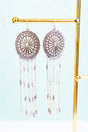 Show Stopper Crystal Silvertone Fringe Earrings - Wholesale Accessory Market