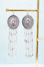 Show Stopper Turquoise & Silvertone Fringe Earrings - Wholesale Accessory Market