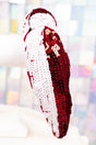 Team Colors Red and White Sequin Knotted Headband - Wholesale Accessory Market