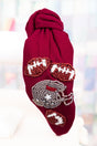 Fall Means Football Wine and Gray Seed Bead Knotted Headband - Wholesale Accessory Market