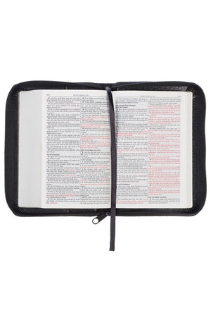 Black Faux Leather Zippered Mini Pocket KJV Bible - Wholesale Accessory Market