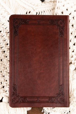 Saddle Tan Faux Leather Deluxe KJV Gift Bible with Thumb Index - Wholesale Accessory Market