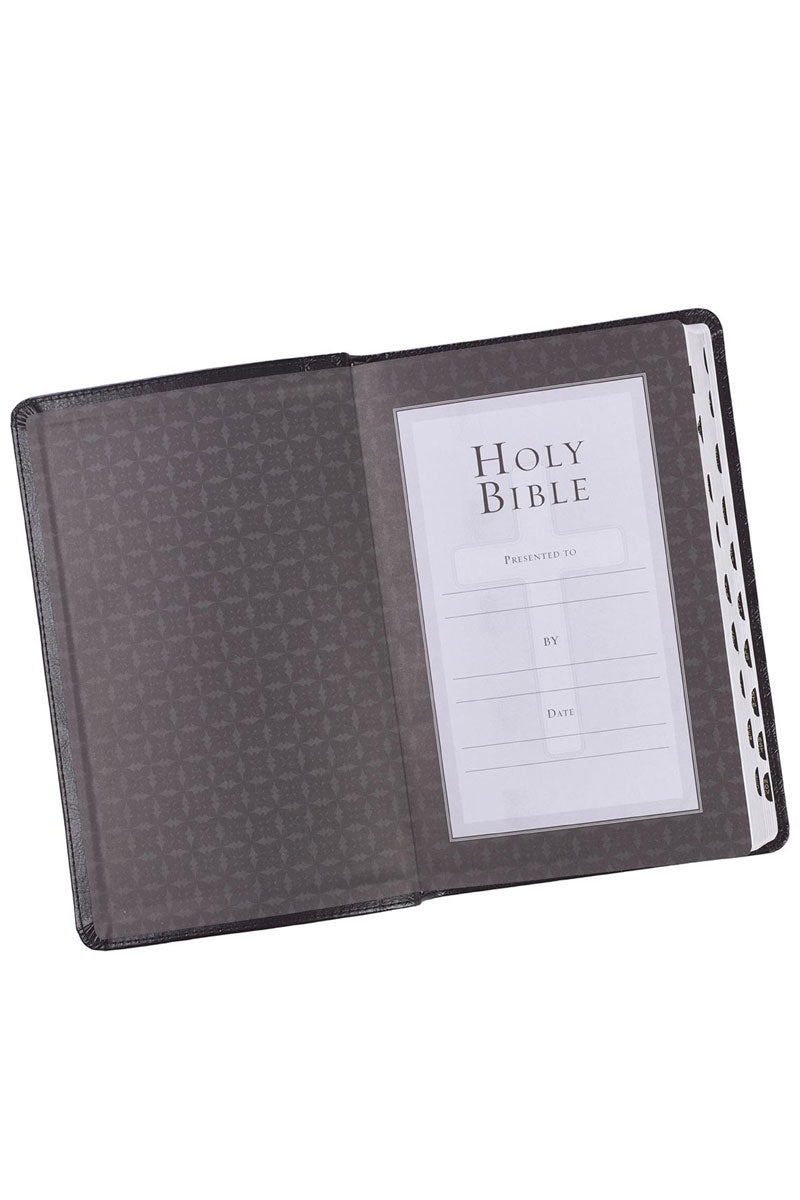 Black LuxLeather Deluxe Gift KJV Bible with Thumb Index - Wholesale Accessory Market