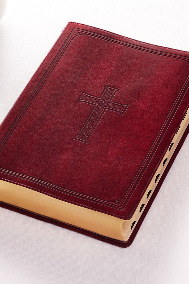 Burgundy LuxLeather Super Giant Print KJV Bible With Thumb Index ...