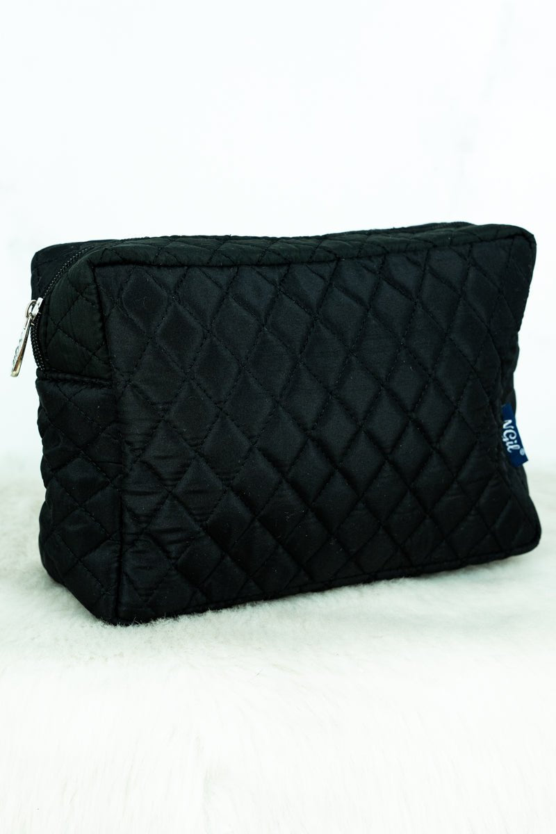 NGIL Black Quilted Cosmetic Case - Wholesale Accessory Market