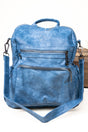 The Best Day Blue Faux Leather Backpack Tote - Wholesale Accessory Market