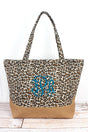 Brown Leopard with Jute Trim Shoulder Tote - Wholesale Accessory Market