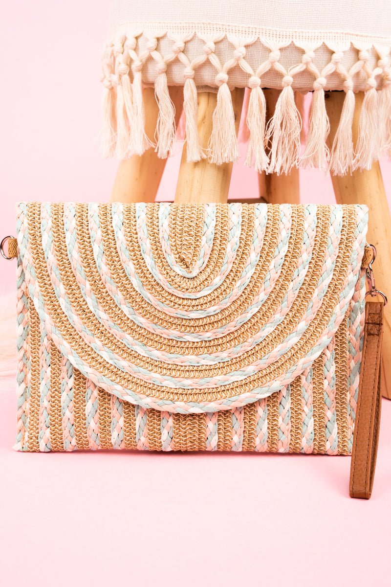 Playa Del Sol Straw Envelope Crossbody Clutch Wholesale