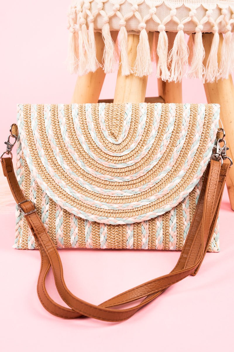 Playa Del Sol Straw Envelope Crossbody Clutch Wholesale