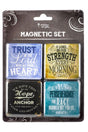 4 Piece 'Trust Strength Hope Perseverance' Square Magnet Set - Wholesale Accessory Market