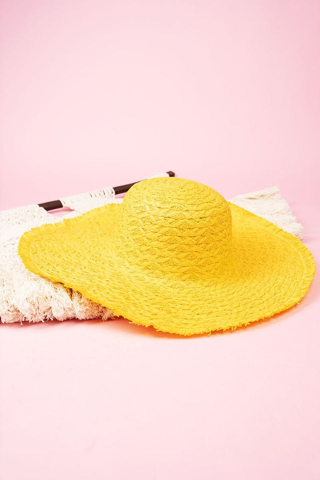 Sun-Soaked Summer Yellow Straw Hat - Wholesale Accessory Market