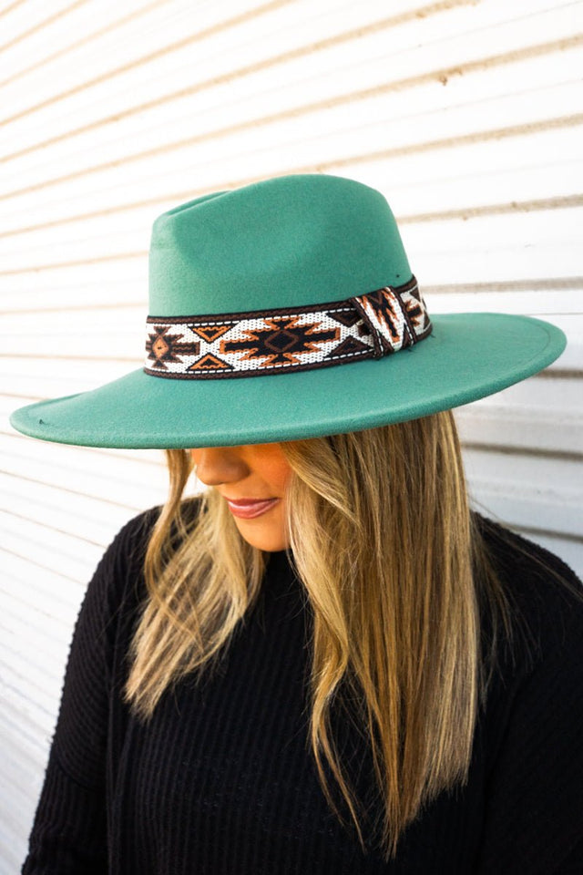 Copper Mesa Felt Hat, Turquoise - Wholesale Accessory Market