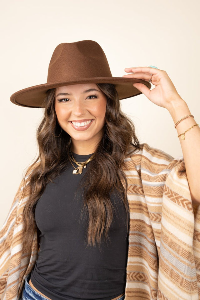 Desperado Felt Hat, Brown - Wholesale Accessory Market