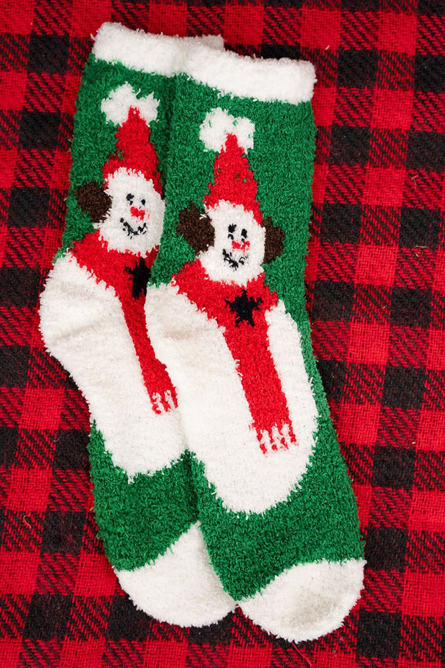 Feeling Frosty Snowman Fuzzy Socks - Wholesale Accessory Market