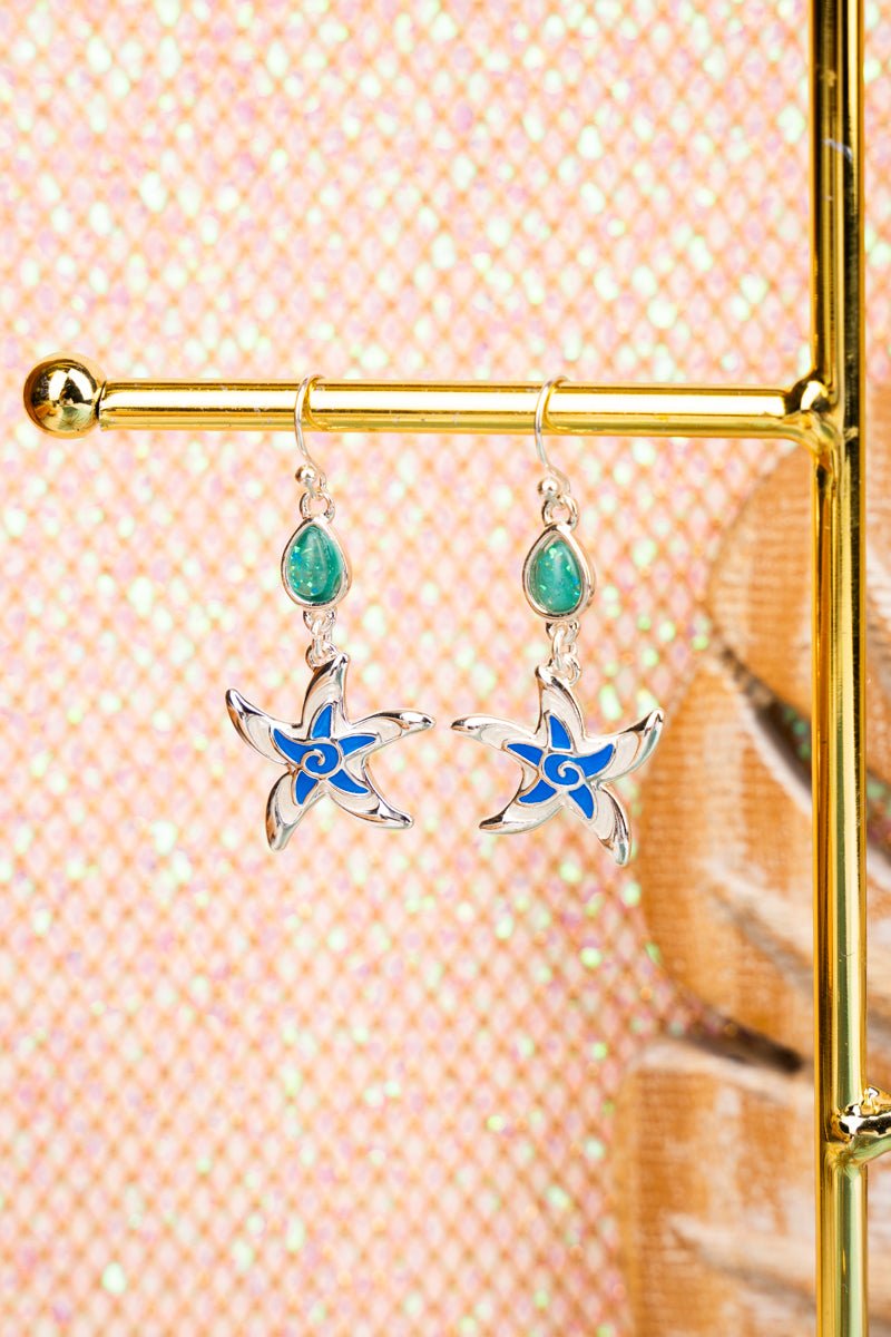 Hilo Bay Blue Starfish Earrings - Wholesale Accessory Market