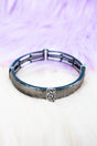 All Business Hematite and Silvertone Bracelet - Wholesale Accessory Market